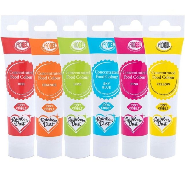 Obrázek produktu PROGEL BARVY GELOVÉ MULTIPACK 6x25g (růžová, zelená, červená, oranžová, modrá, žlutá)