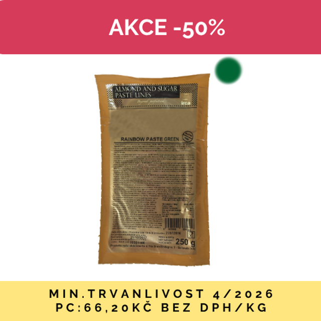 Obrázek produktu IRCA RAINBOW PASTE ZELENÁ modelovací a potahovací hmota 24x250g AKCE 50%