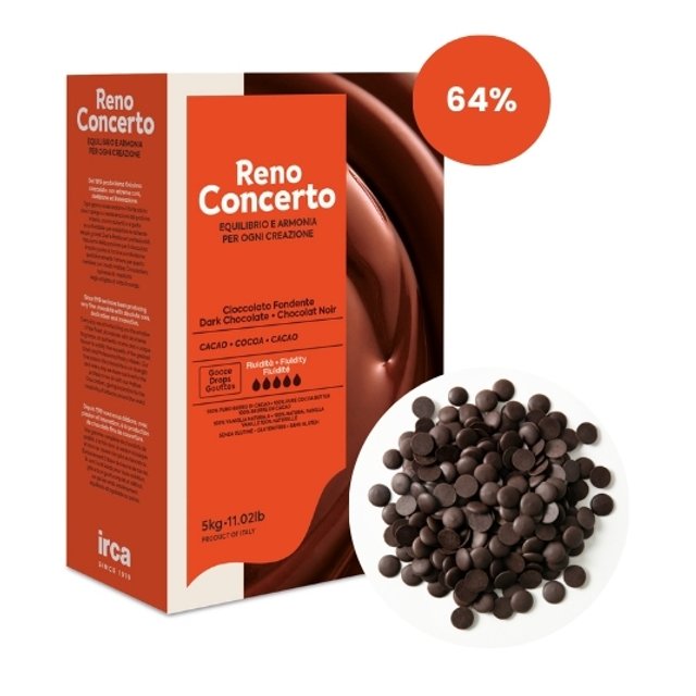 Obrázek produktu IRCA RENO CONCERTO FONDENTE ČOKOLÁDA HOŘKÁ 64% 41/43 5kg