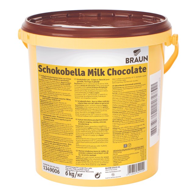 Obrázek produktu BRAUN SCHOKOBELLA MLÉČNÁ náplň a poleva 6kg