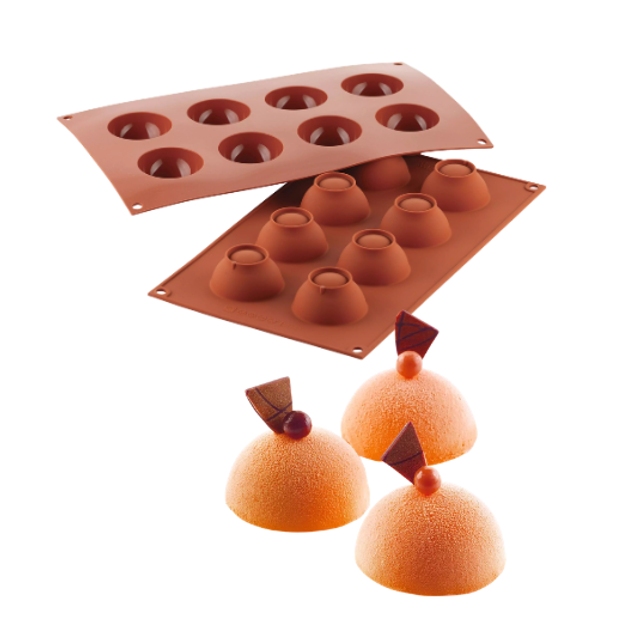 Obrázek produktu SIL FORMA SILIKON terakota - POLOKOULE Ø50mm v.25mm 30ml 8ks