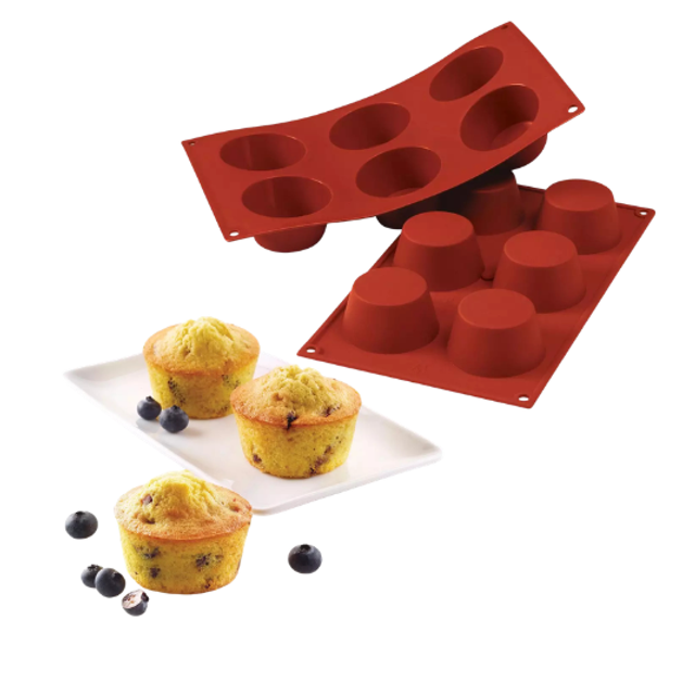 Obrázek produktu SIL FORMA SILIKON terakota - MUFFIN Ø81mm v.32mm 135ml 5ks