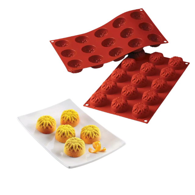 Obrázek produktu SIL FORMA SILIKON terakota - SLUNEČNICE Ø44mm v.27mm 23ml 15ks