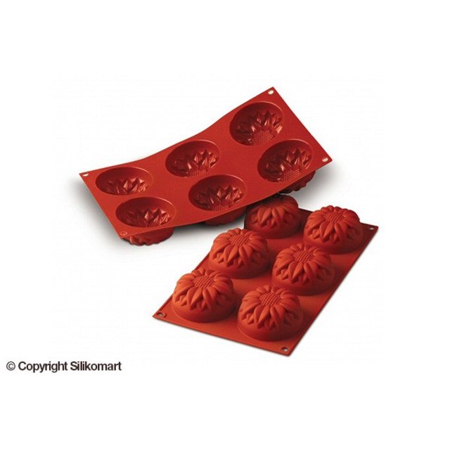 Obrázek produktu SIL FORMA SILIKON terakota - SLUNEČNICE Ø76mm v.40mm 115ml 6ks