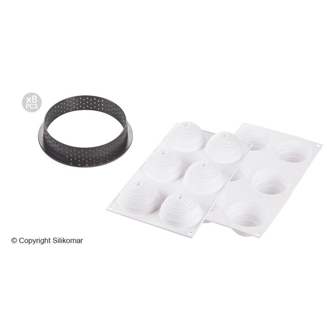 Obrázek produktu POUŽITÉ - SIL KIT TARTE RING FORMA SILIKON A RÁFKY - MONTBLANC Ø80mm v.20mm 6ks - SLEVA 20%