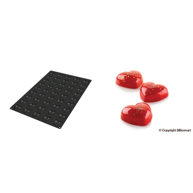 Obrázek produktu SIL FORMA SILIKON černá - SRDCE 51x54mm v.23mm 33ml 45ks