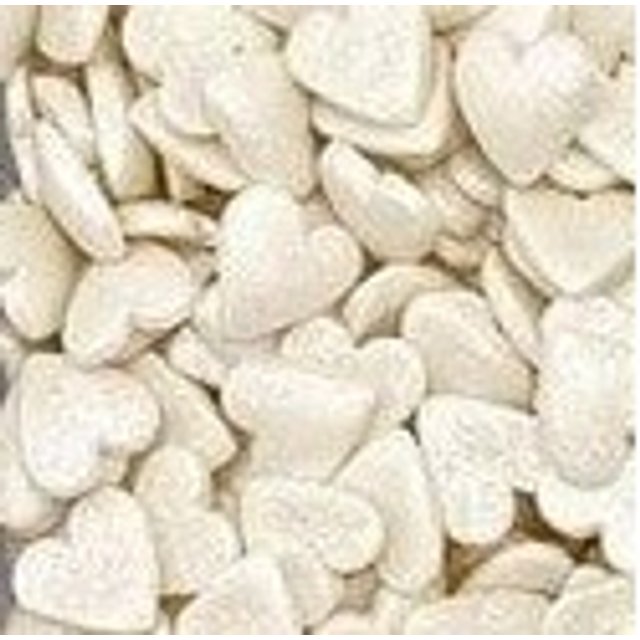 Obrázek produktu HS Dekorace cukrové HEARTS GLIMMER WHITE - bílá perleťová srdíčka 500g