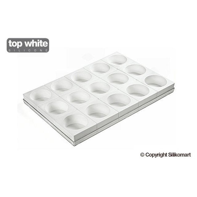 Obrázek produktu SIL FORMA SILIKON bílá - DORTOVÁ KULATÁ Ø100mm v.50mm 389ml SADA 15ks
