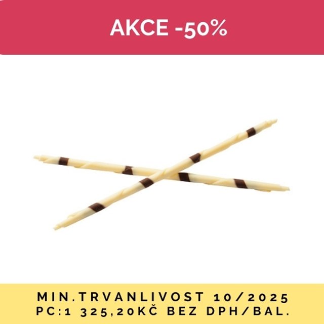 Obrázek produktu ML TUŽKA ČOKO BÍLÁ tmavý proužek 20cm 900 g (cca 115 ks) SE SLEVOU 50% DMT 10/25