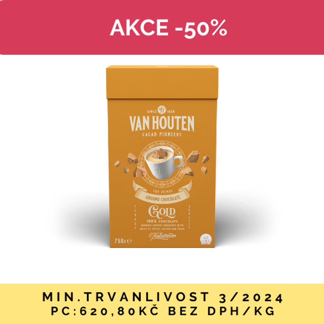 Obrázek produktu VAN HOUTEN HORKÁ ČOKOLÁDA GOLD 0,75 kg SE SLEVOU 50% MIN. TRVANLIVOST 3/24