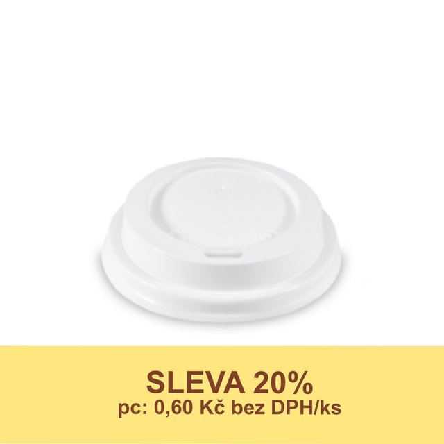 Obrázek produktu W Víčko na kelímek káva pr. 62mm (vhodné na 4oz) 20x50ks BÍLÉ - DOPRODEJ SLEVA 20%