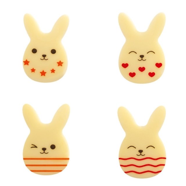 Obrázek produktu PCB DEKOR KRALÍCI bílá čokoláda 3x2cm 4 druhy 180ks