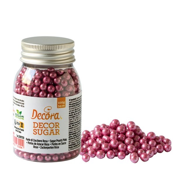 Obrázek produktu DECO CUKROVÉ ZDOBENÍ KULIČKY RŮŽOVÉ 100g (bez E171)