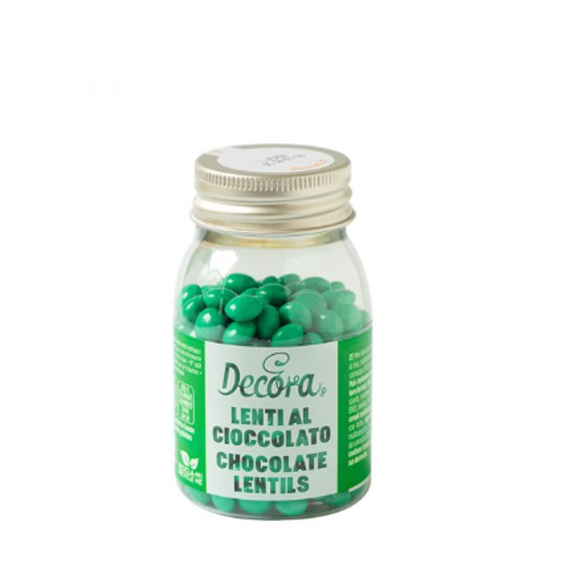 Obrázek produktu DECO Dekorace lentilky mléčná čokoláda ZELENÉ 80g