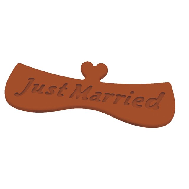 Obrázek produktu MA FORMA NA ČOKOLÁDU PLAST - CEDULKA JUST MARRIED 87x32x3mm 8ks
