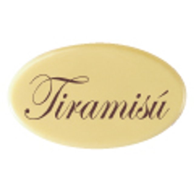 Obrázek produktu PCB DEKOR NÁPIS TIRAMISÚ bílý-ovál 39x23mm 390ks