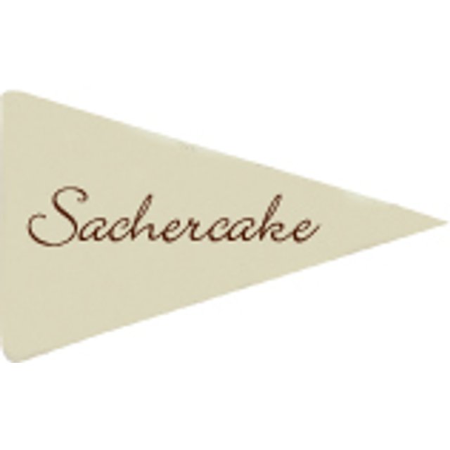 Obrázek produktu PCB DEKOR NÁPIS SACHERCAKE-trojúhelník 5,5 x 3,5cm 575ks