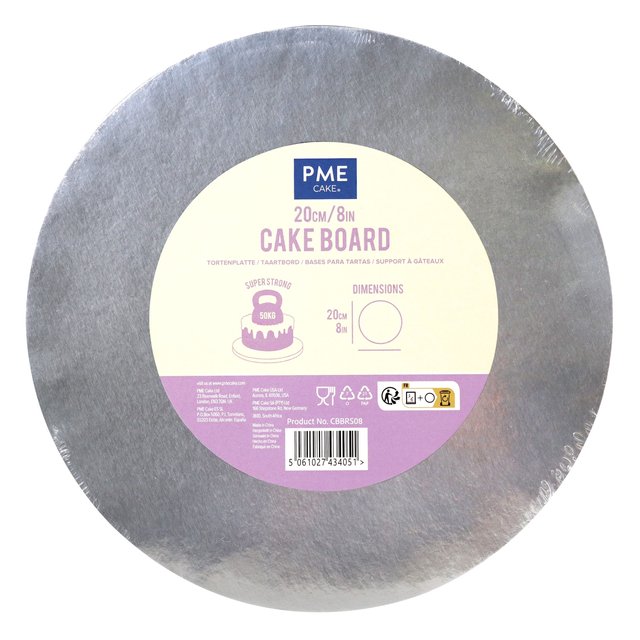 Obrázek produktu PME PODLOŽKA DORTOVÁ SILNÁ - STŘÍBRNÁ Ø20cm v.1,2cm