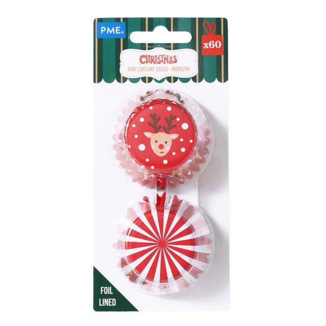 Obrázek produktu PME Košíčky na mini muffiny VÁNOCE - SOB + ČERVENÉ PRUHY 33x21mm 60ks