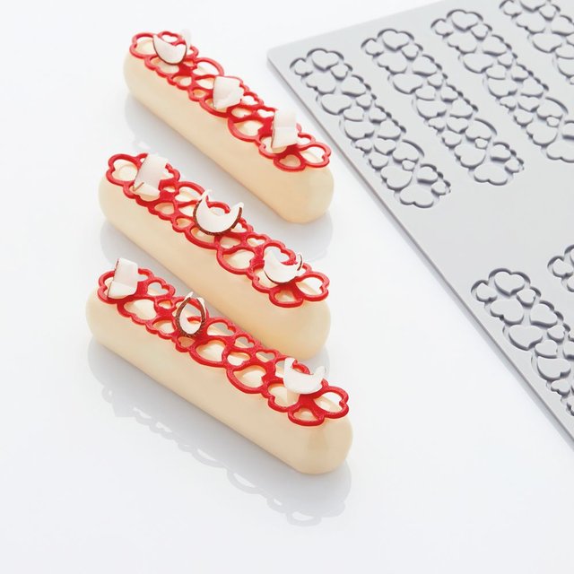Obrázek produktu PAV FORMA SILIKON šedá - 30x17,5cm - dekorace na Eclairs srdíčka
