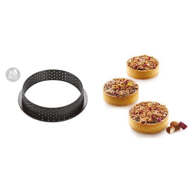 Obrázek produktu SIL TARTE RING RÁFKY perforované - KULATÉ Ø70mm v.20mm 8ks