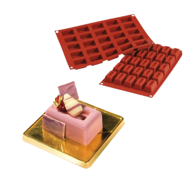Obrázek produktu SIL FORMA SILIKON terakota - SAVARIN KVÁDR 41x23mm v.20mm 16ml 25ks