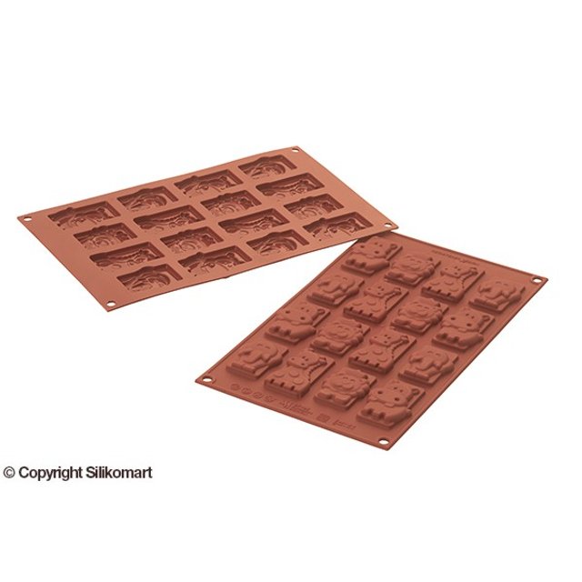 Obrázek produktu SIL FORMA SILIKON terakota - ŠTÍTKY ZVÍŘATA 60x30mm v.8mm 5,2ml 32ks