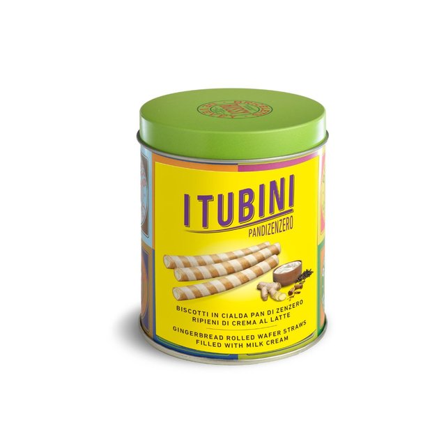 Obrázek produktu BUSSY TUBINI PANDIZENZERO vaflové zázvorové trubičky s mléčným krémem v dóze 35ks NA OBJEDNÁVKU